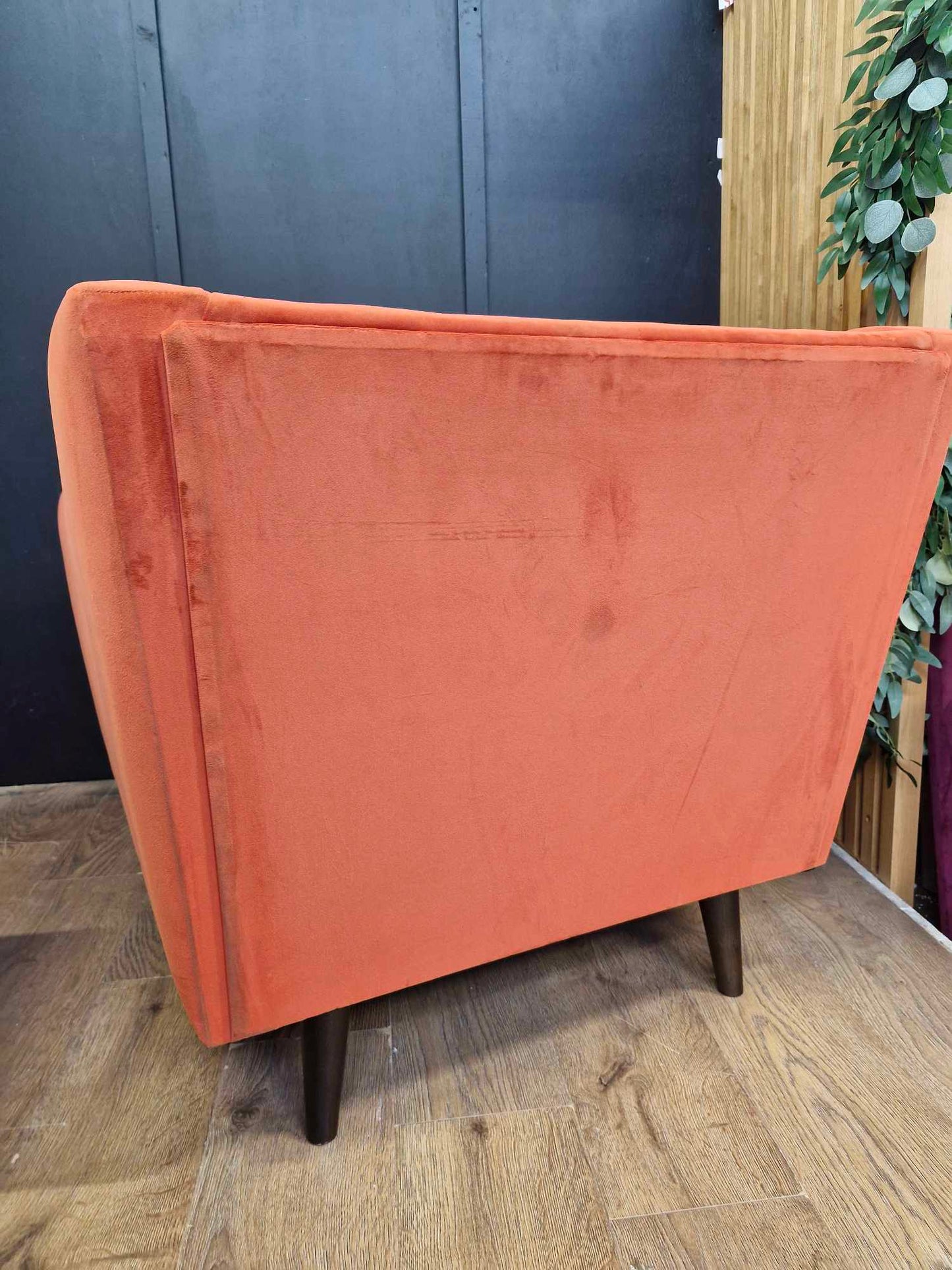 Velvet Burnt Orange Armchair RRP £750