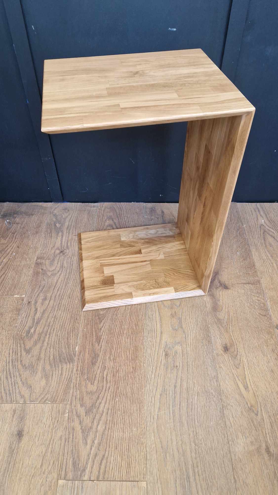 Oak Side End Table U shape Solid Wood