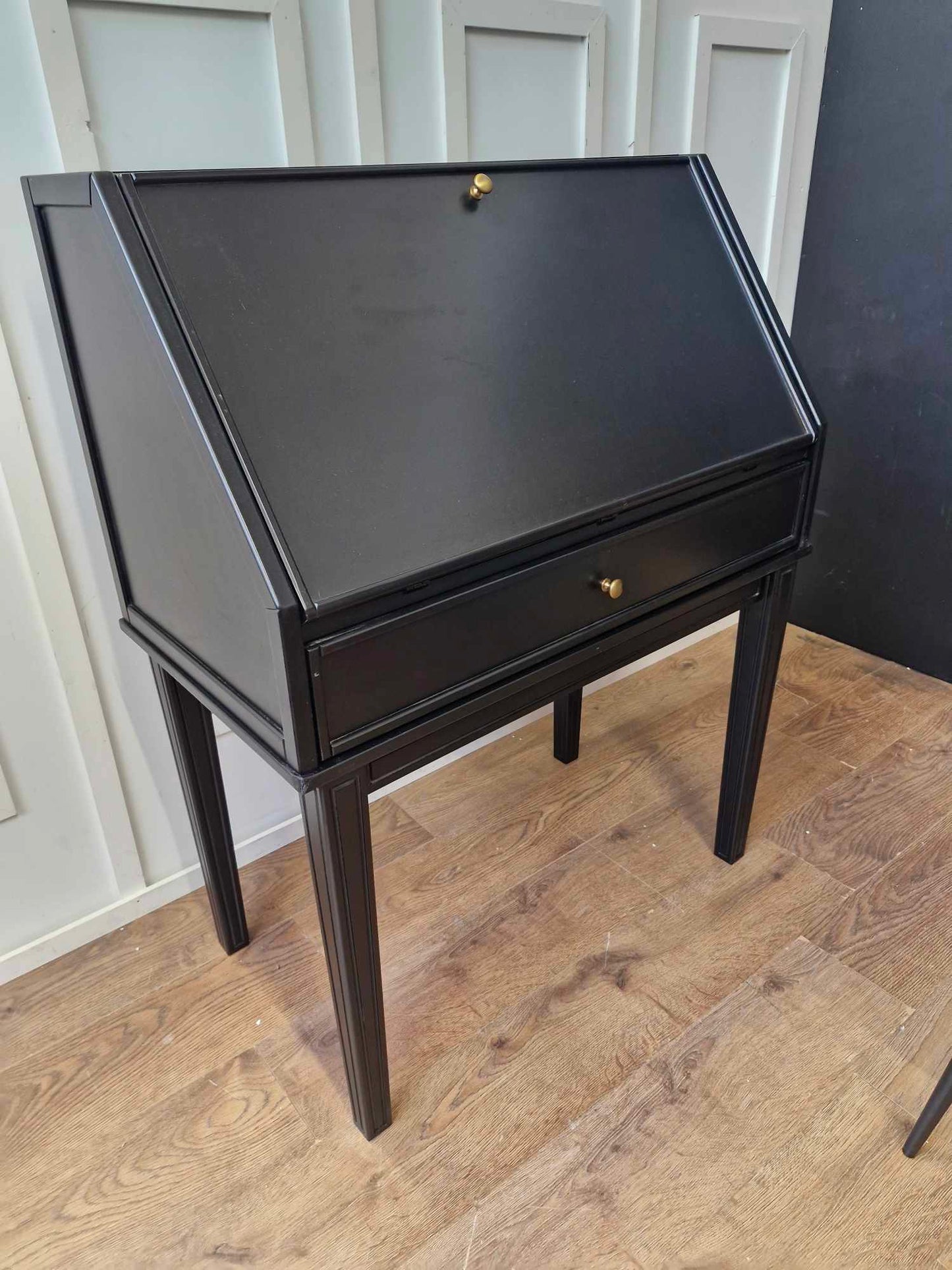 Black Bureau / Storage Cabinet with Desk