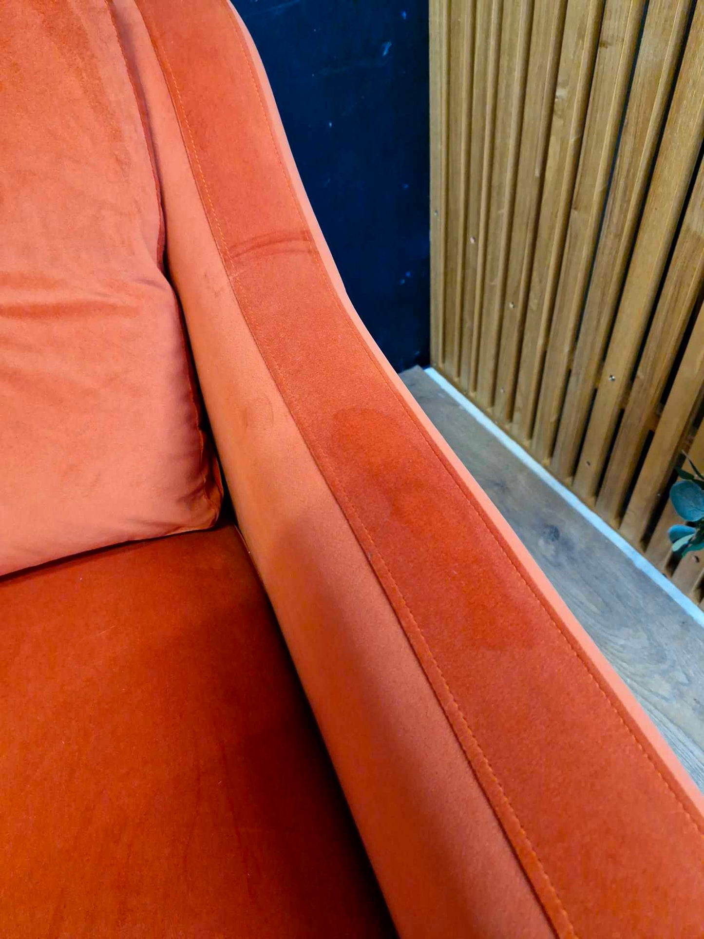 Velvet Burnt Orange Armchair RRP £750