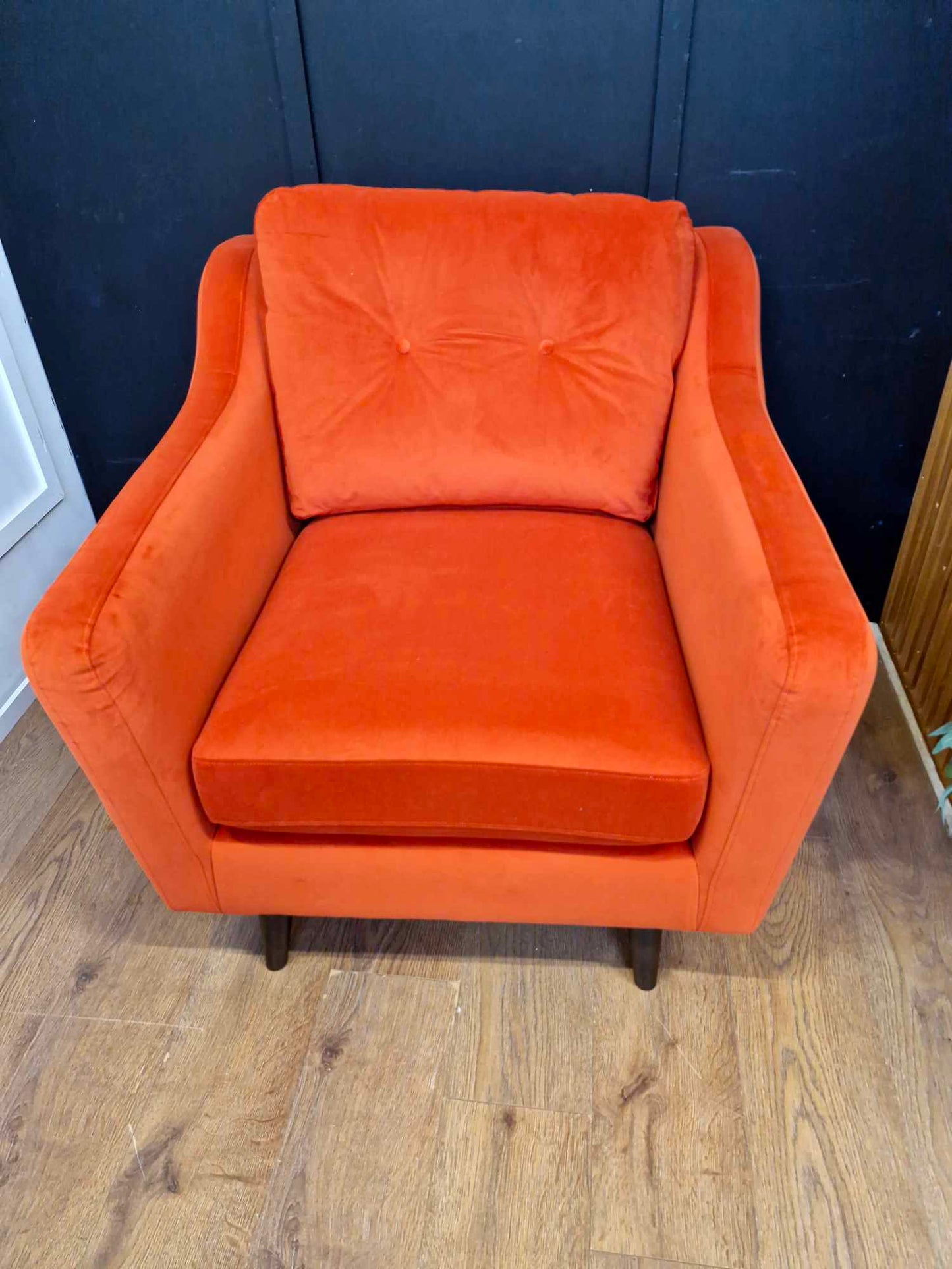 Velvet Burnt Orange Armchair RRP £750