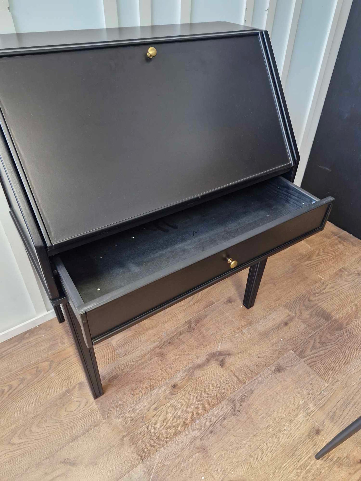 Black Bureau / Storage Cabinet with Desk