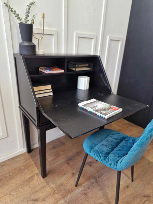 Black Bureau / Storage Cabinet with Desk