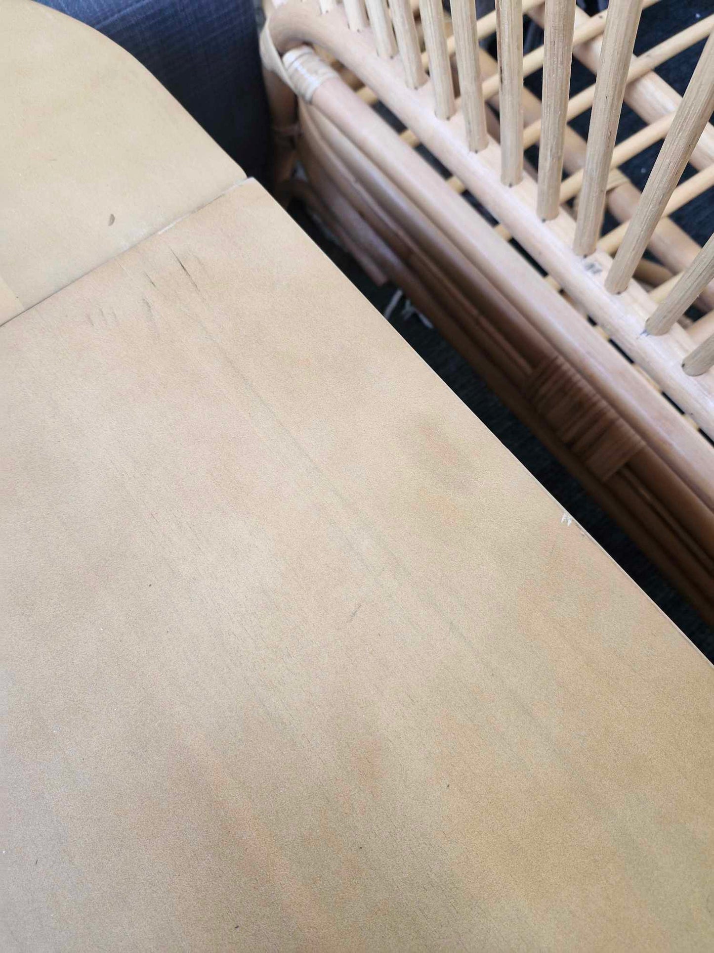 Storage Bench Solid Wood, Metal and Rattan