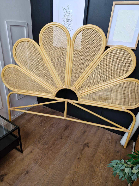Vintage style KIng Rattan Headboard  / Sunburst Style La Redoute Flores