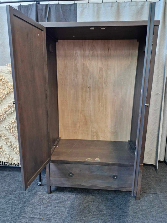 Double parquet pattern Wardrobe with drawer dark wood / John Lewis Padma