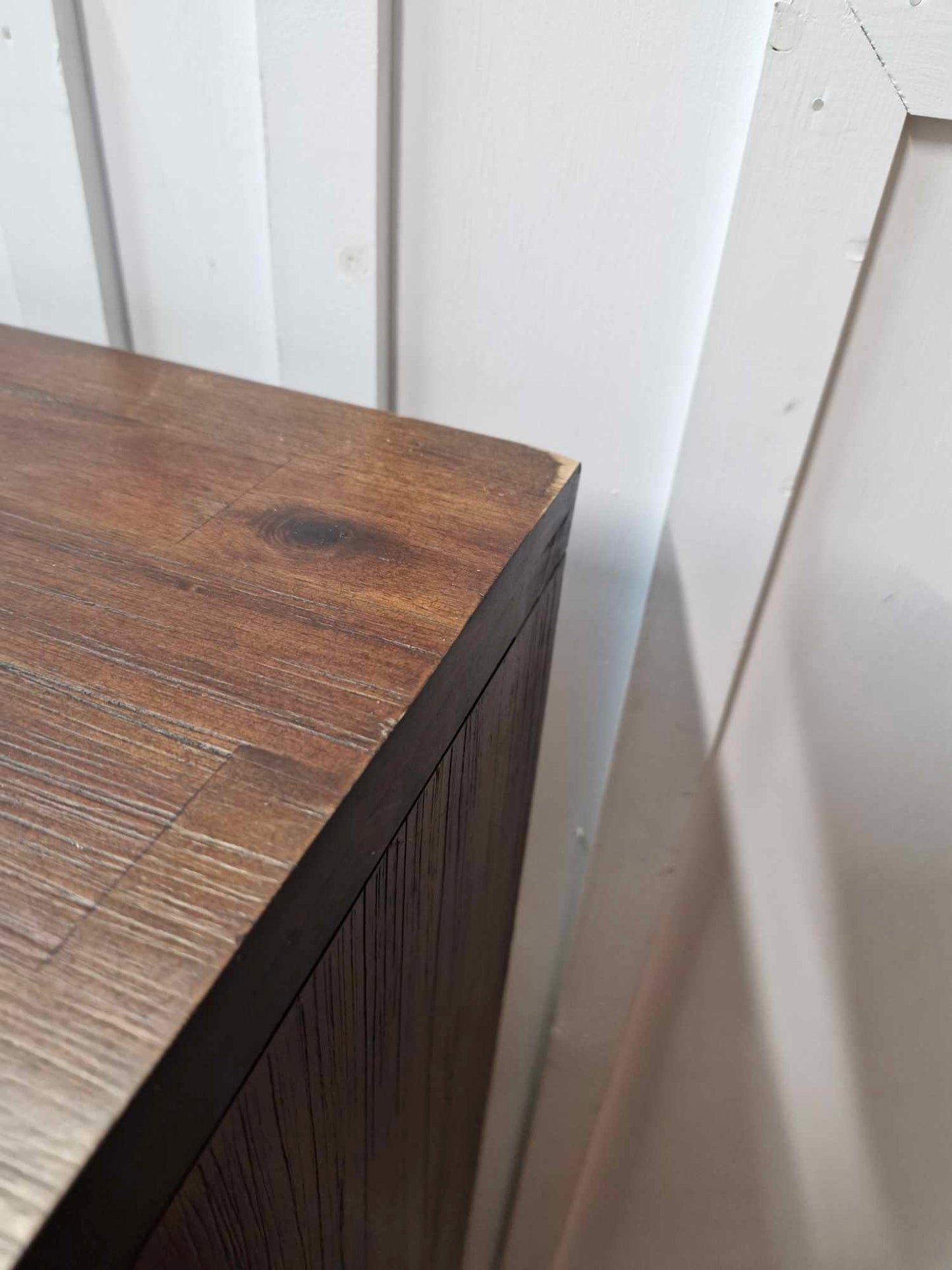 Solid Dark Wood  Wideboy Chest / Wide and Tall cabinet with doors and drawers / Oak Furnitureland Detroit