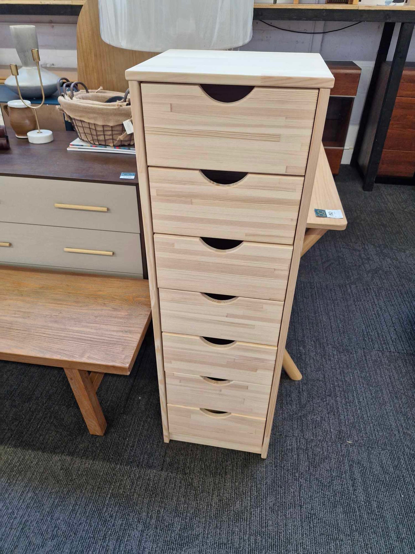 Solid wood tallboy / Tall Storage unit with drawers