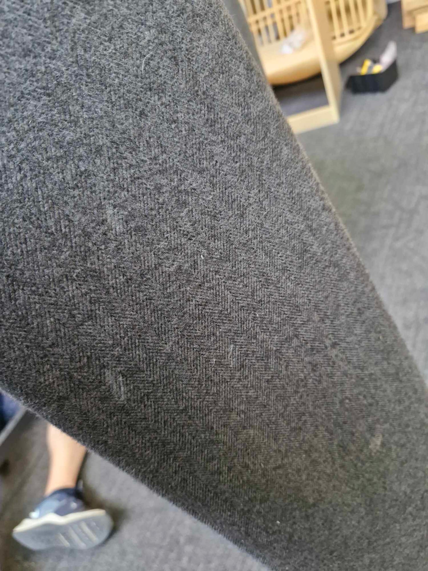 Small Double Dark Grey Bed / John Lewis Bonnie Brushed Tweed Charcoal
