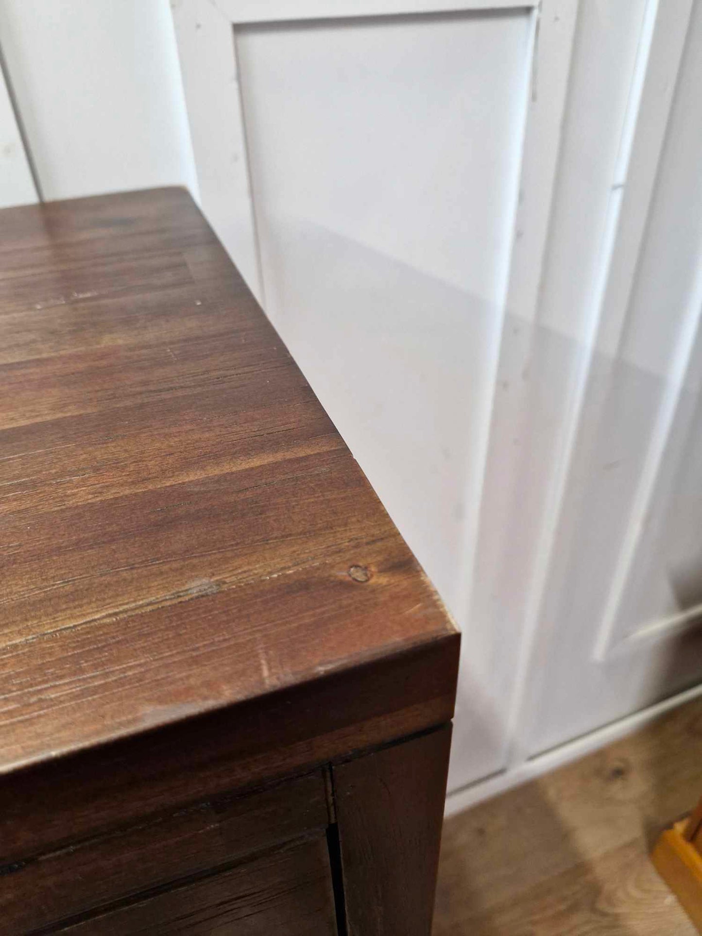 Solid Dark Wood  Wideboy Chest / Wide and Tall cabinet with doors and drawers / Oak Furnitureland Detroit