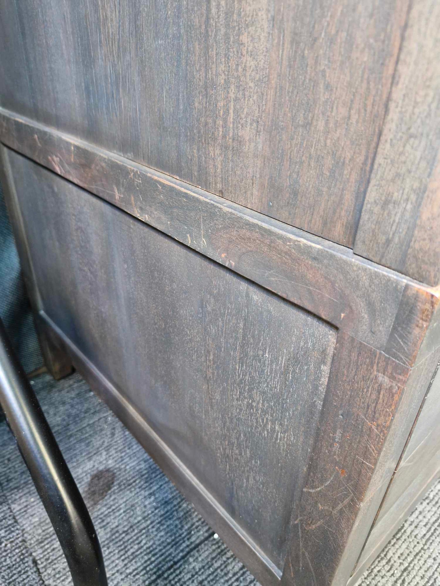Double parquet pattern Wardrobe with drawer dark wood / John Lewis Padma