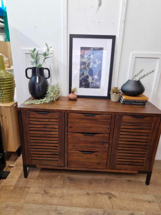 Solid Dark Wood Sideboard / Oak Furnitureland Detroit