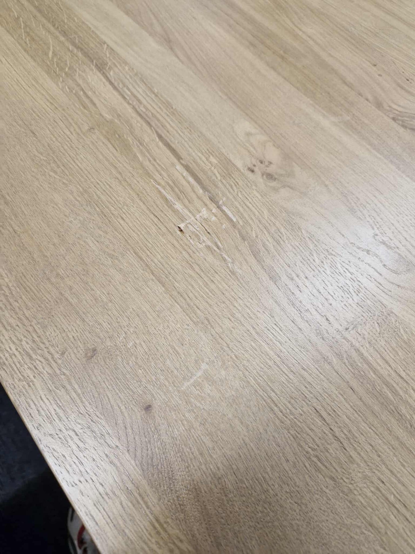 Dining Table / Solid Wood- Smoked Oak and Stone Light Cream Painted / OAK FURNITURELAND OTTO