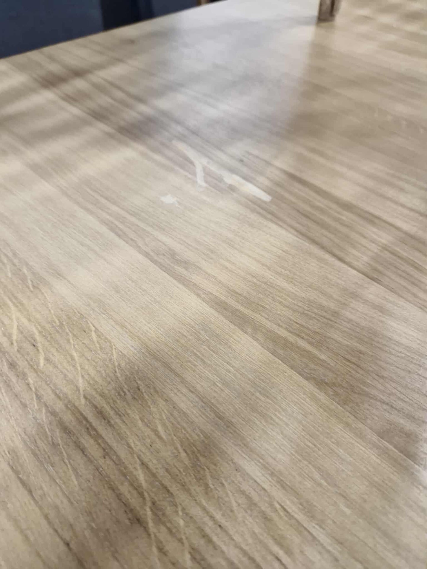 Dining Table / Solid Wood- Smoked Oak and Stone Light Cream Painted / OAK FURNITURELAND OTTO