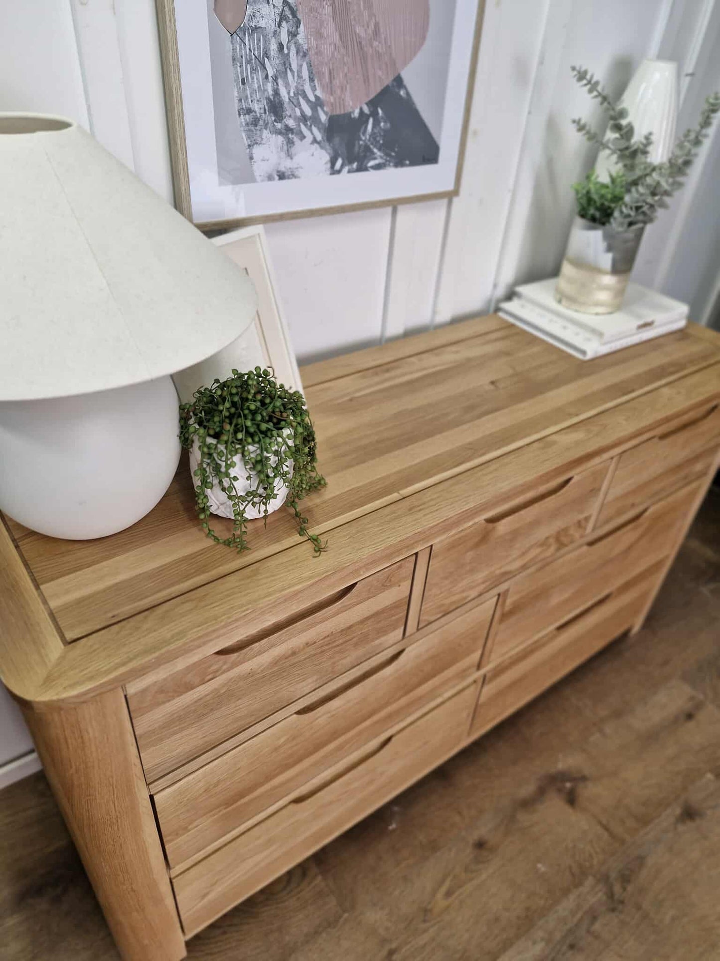 Large Solid Oak Chest of 7 Drawers / Oak Furnitureland Romsey