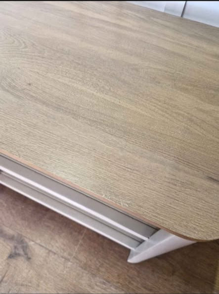 Large Solid Oak TV Unit / Smoked Oak and Natural Stone / Oak FurnitureLand Otto