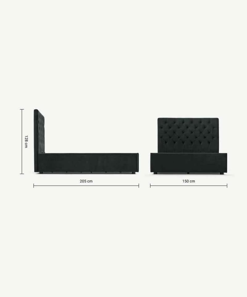 Double grey velvet ottoman storage bed / Made.com Skye