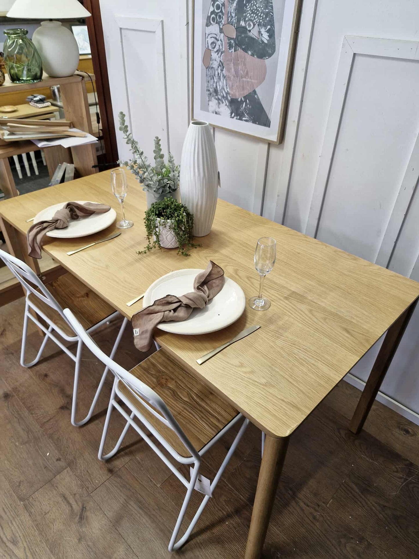 Oak Scandi Style Dining Table / 4-6 seater