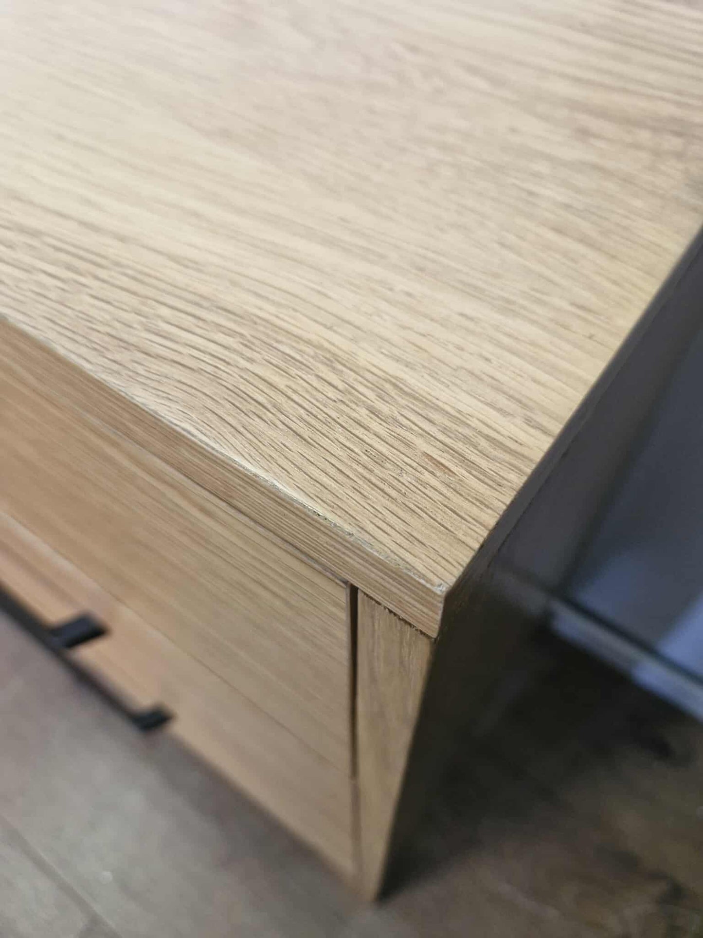 Oak Sideboard / Wood and metal Black / 2 Doors and 3 drawers