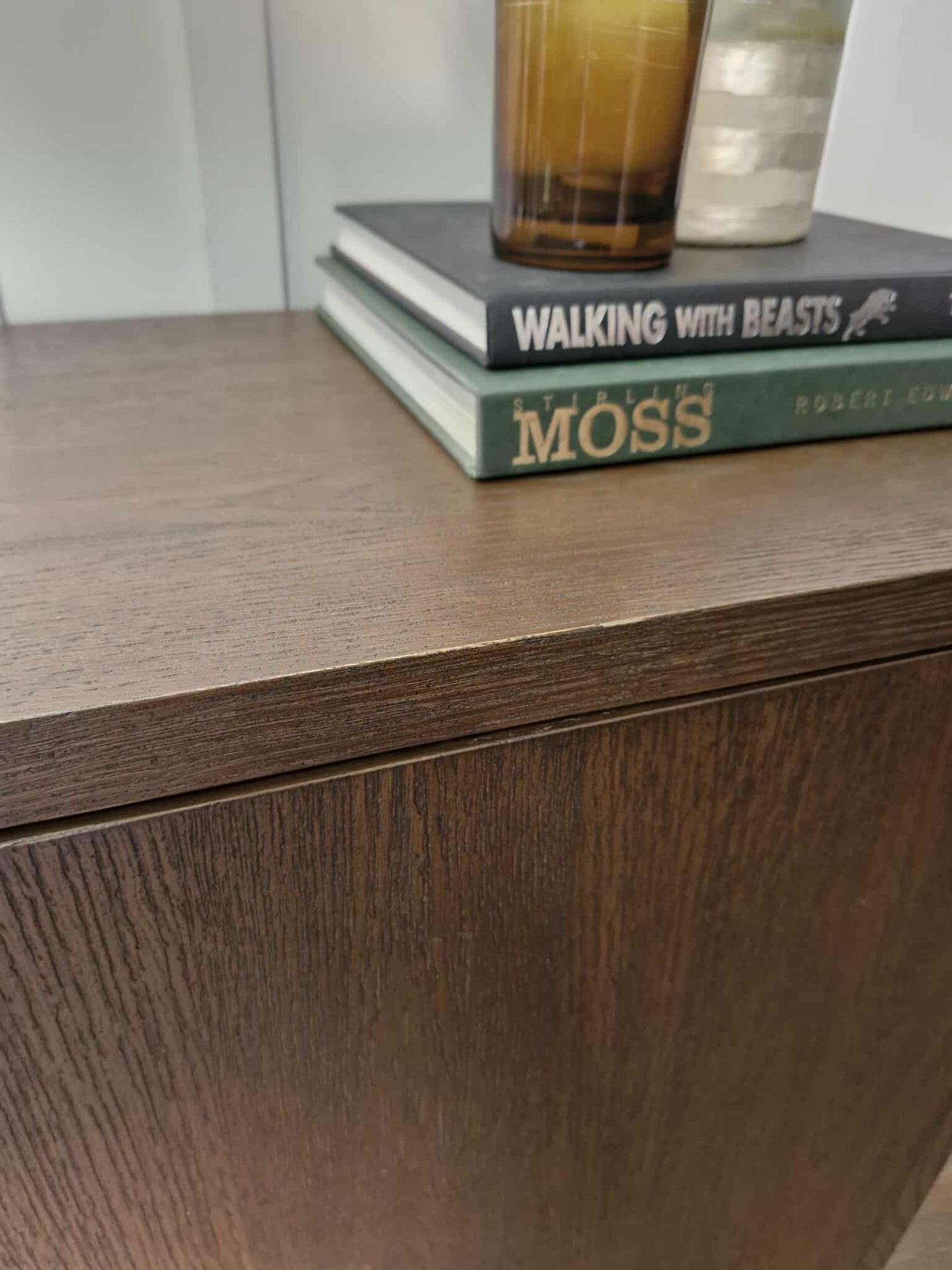 Dark Wood Walnut 2 Door Cupboard / Small Sideboard