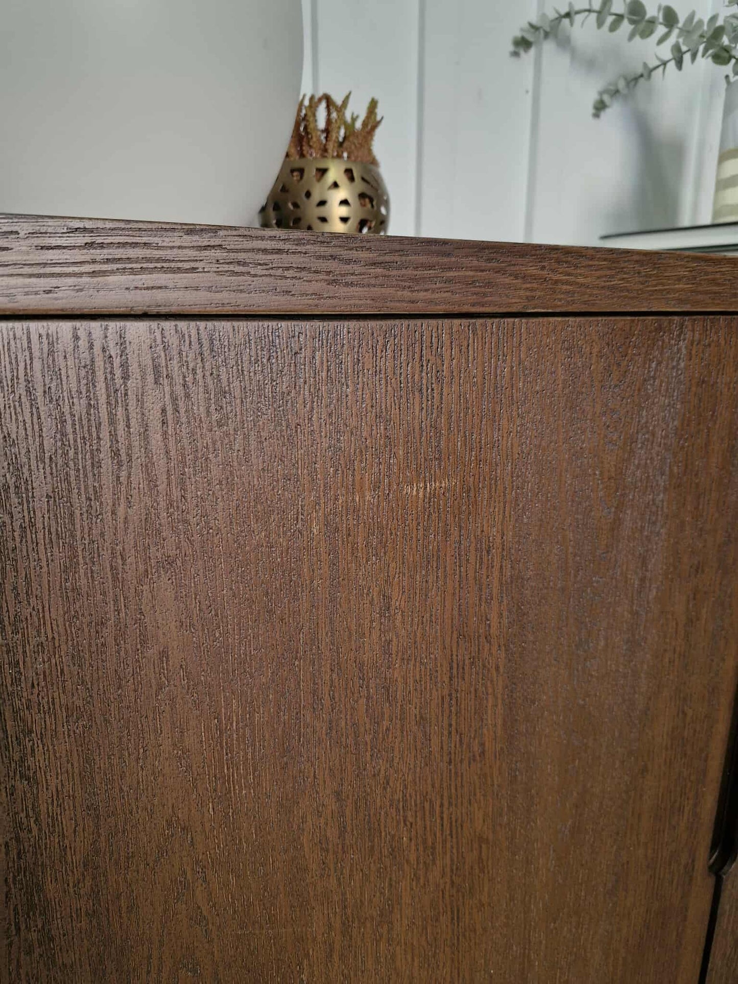 Dark Wood Walnut 2 Door Cupboard / Small Sideboard