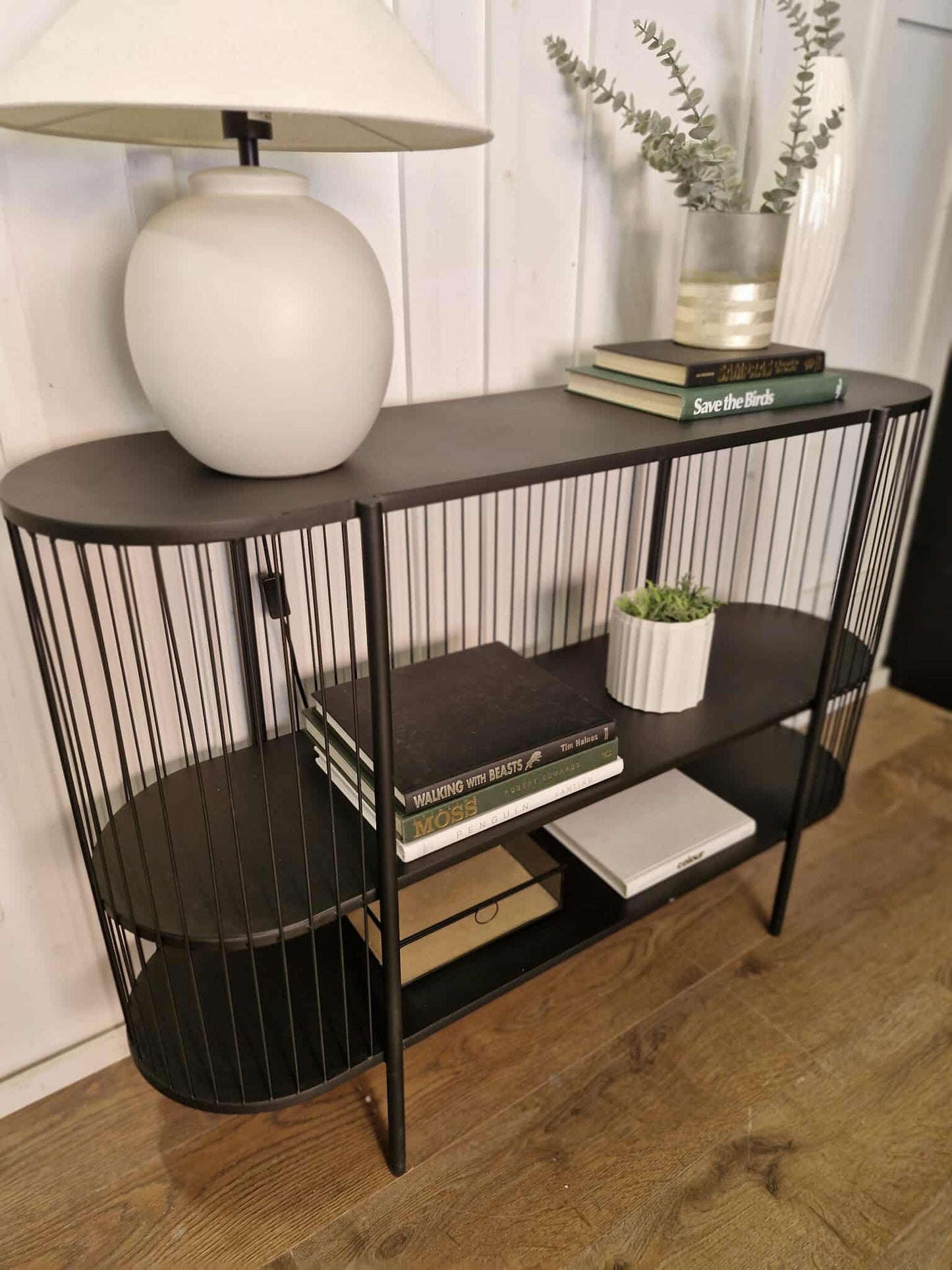 Black Metal Console Table  ¦  Storage Display Unit