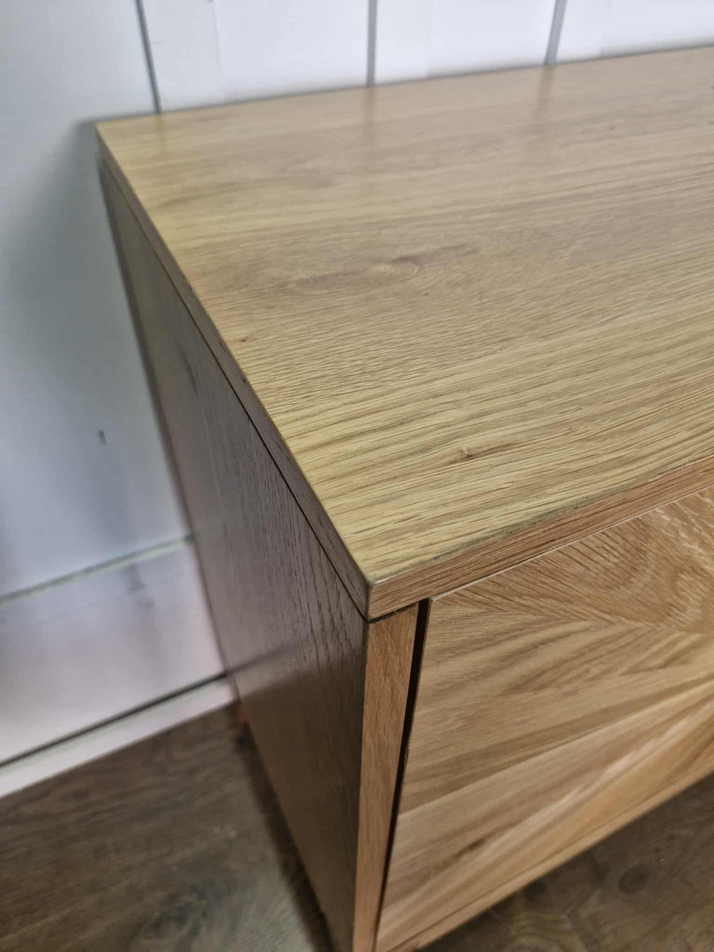 Oak Sideboard / Wood and metal Black / 2 Doors and 3 drawers
