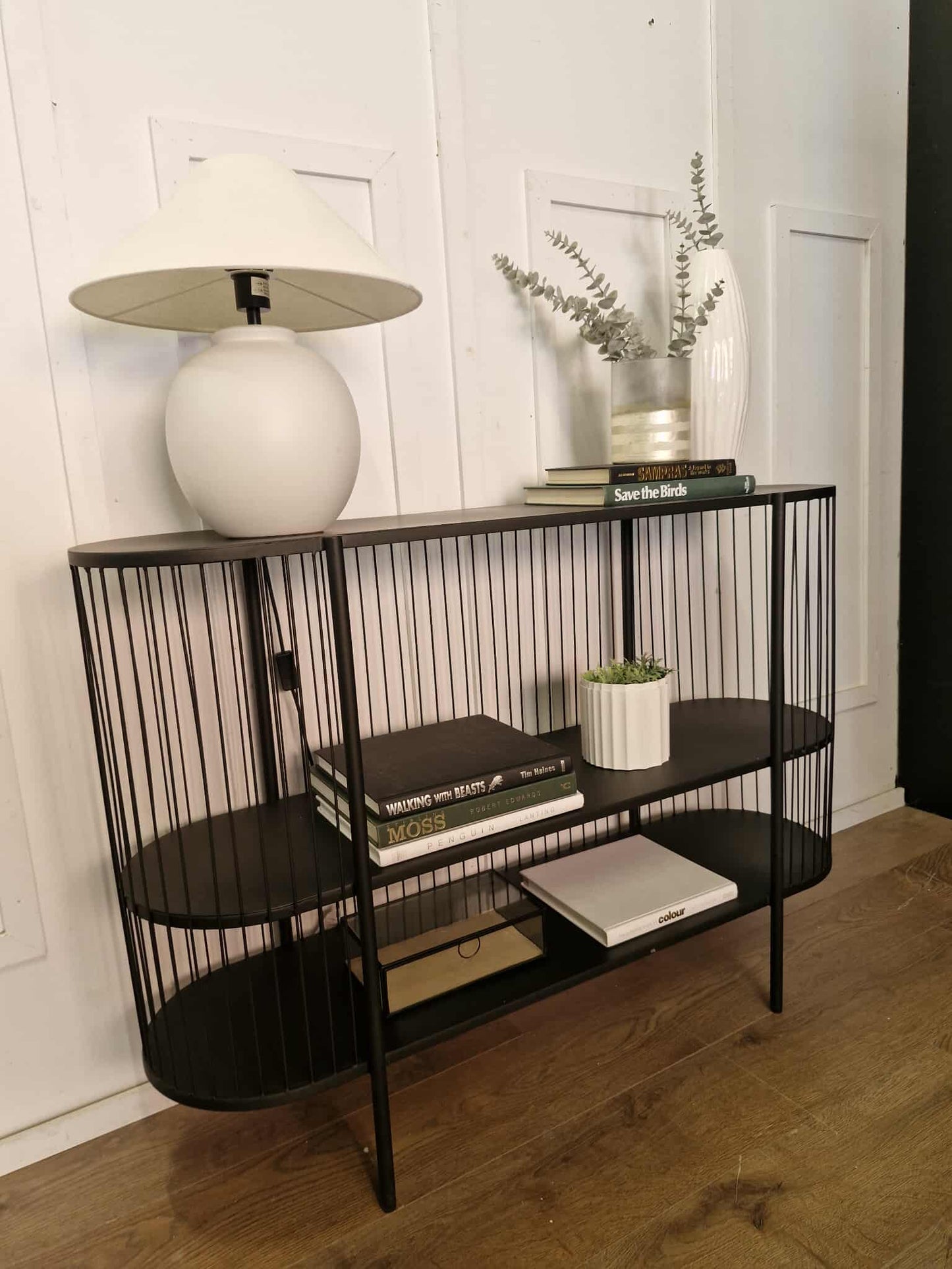 Black Metal Console Table  ¦  Storage Display Unit