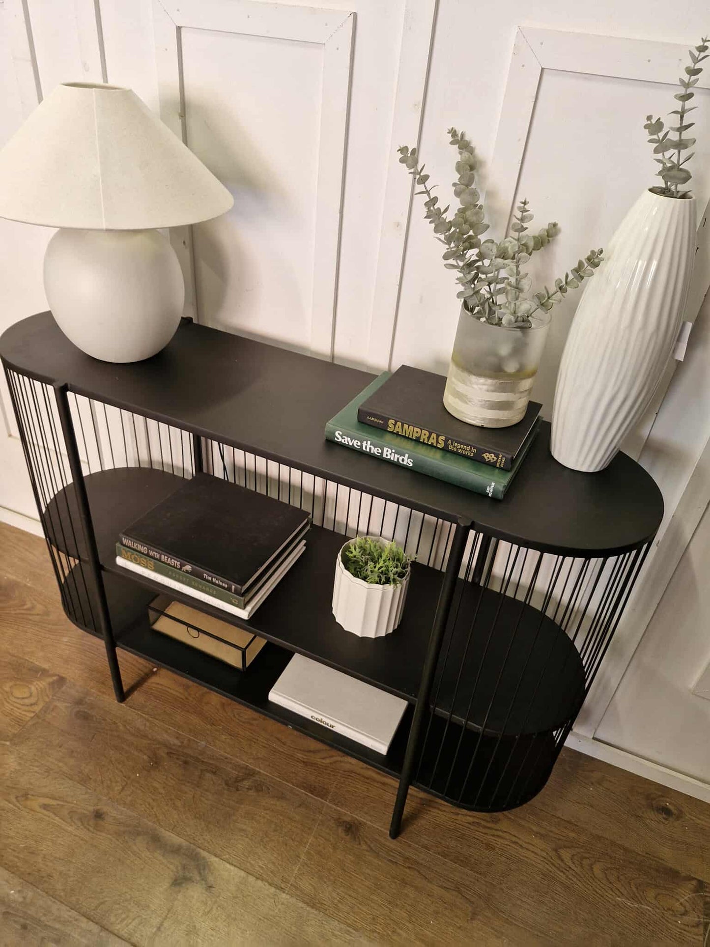 Black Metal Console Table  ¦  Storage Display Unit