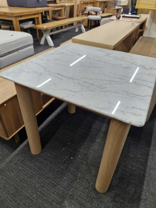 Small Bistro Dining Table Marble and Solid wood