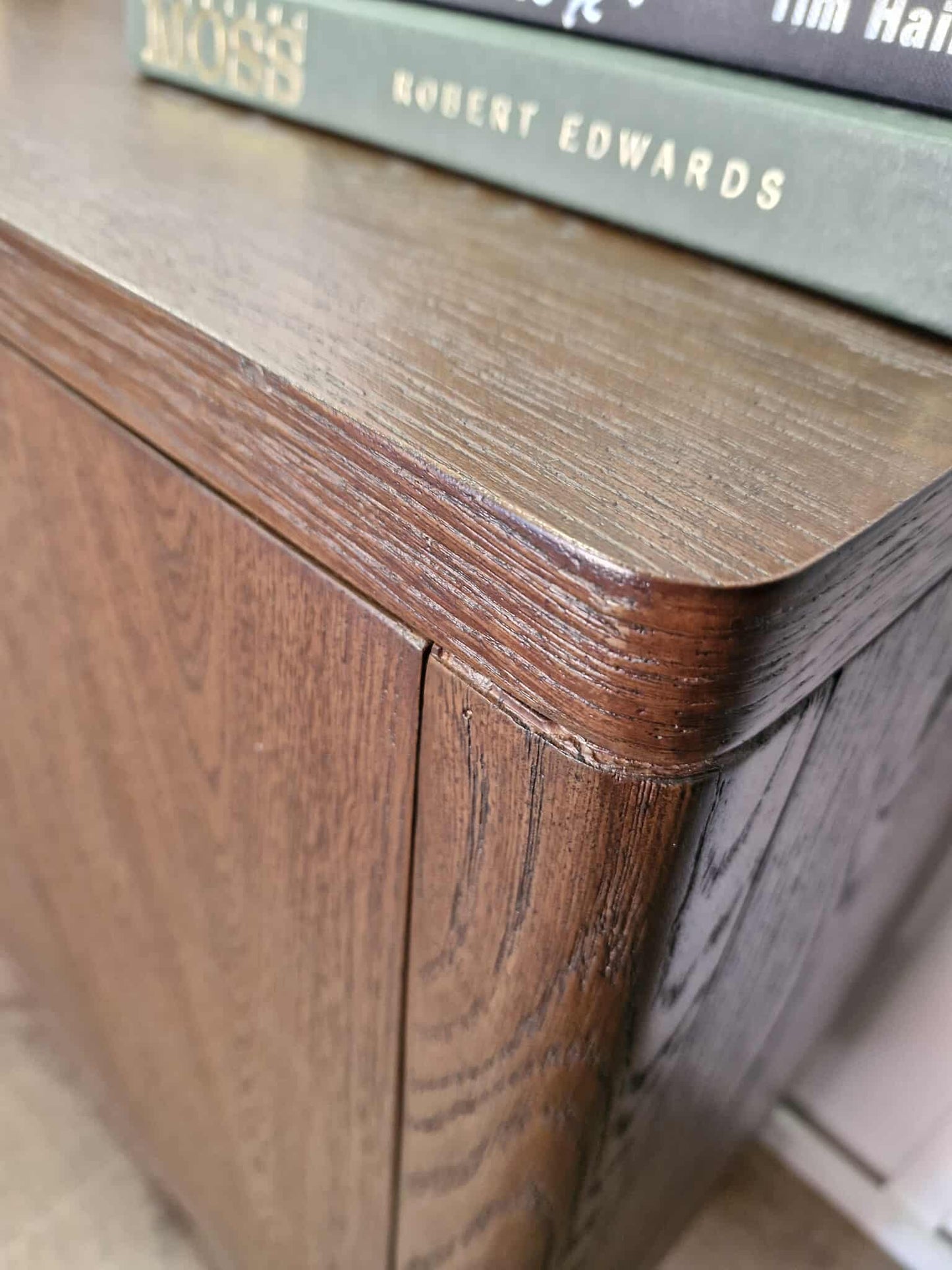 Dark Wood Walnut 2 Door Cupboard / Small Sideboard
