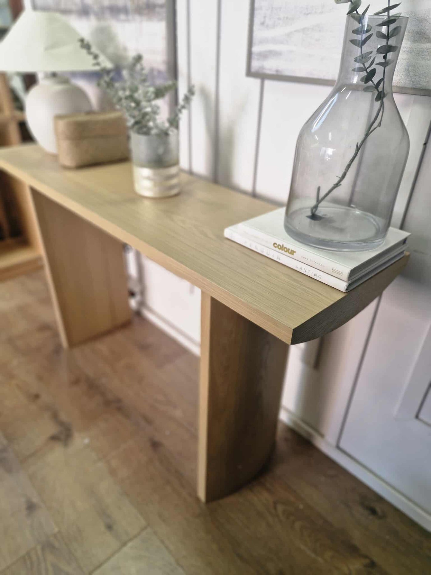 Large Oak Console Table 140cm / Half-moon design