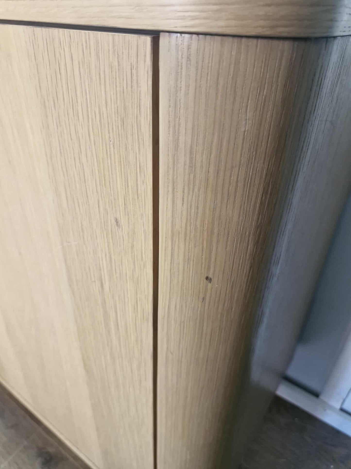 Oak Small Sideboard / Cabinet with Half Moon details