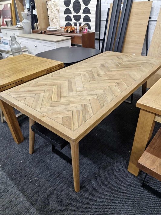 Parquet Solid Oak 8 Seater Dining Table