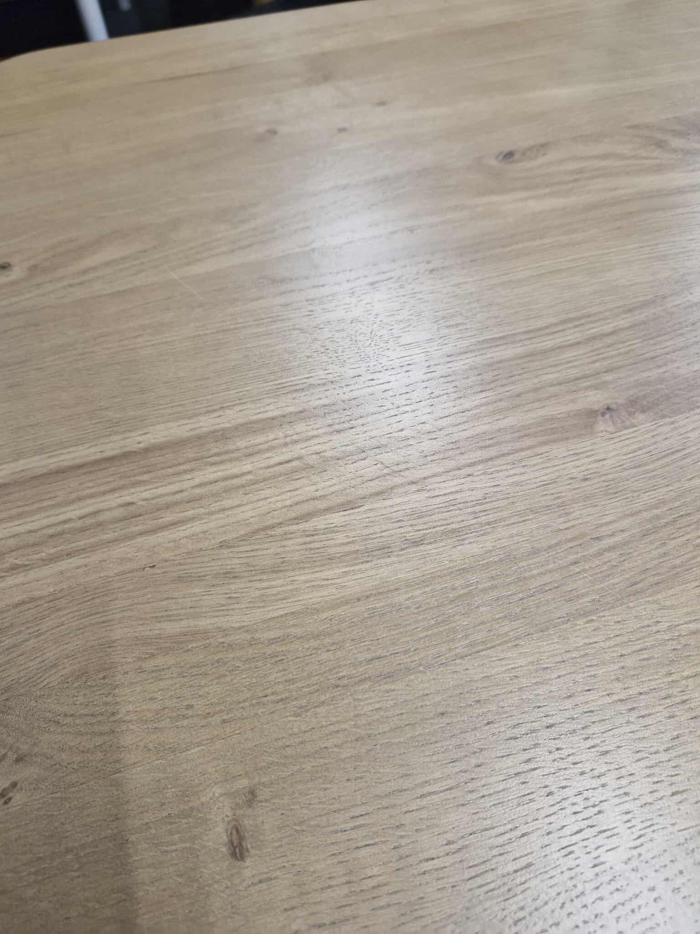 Extending Dining Table / Solid Wood- Smoked Oak and Stone Light Cream Painted / OAK FURNITURELAND OTTO