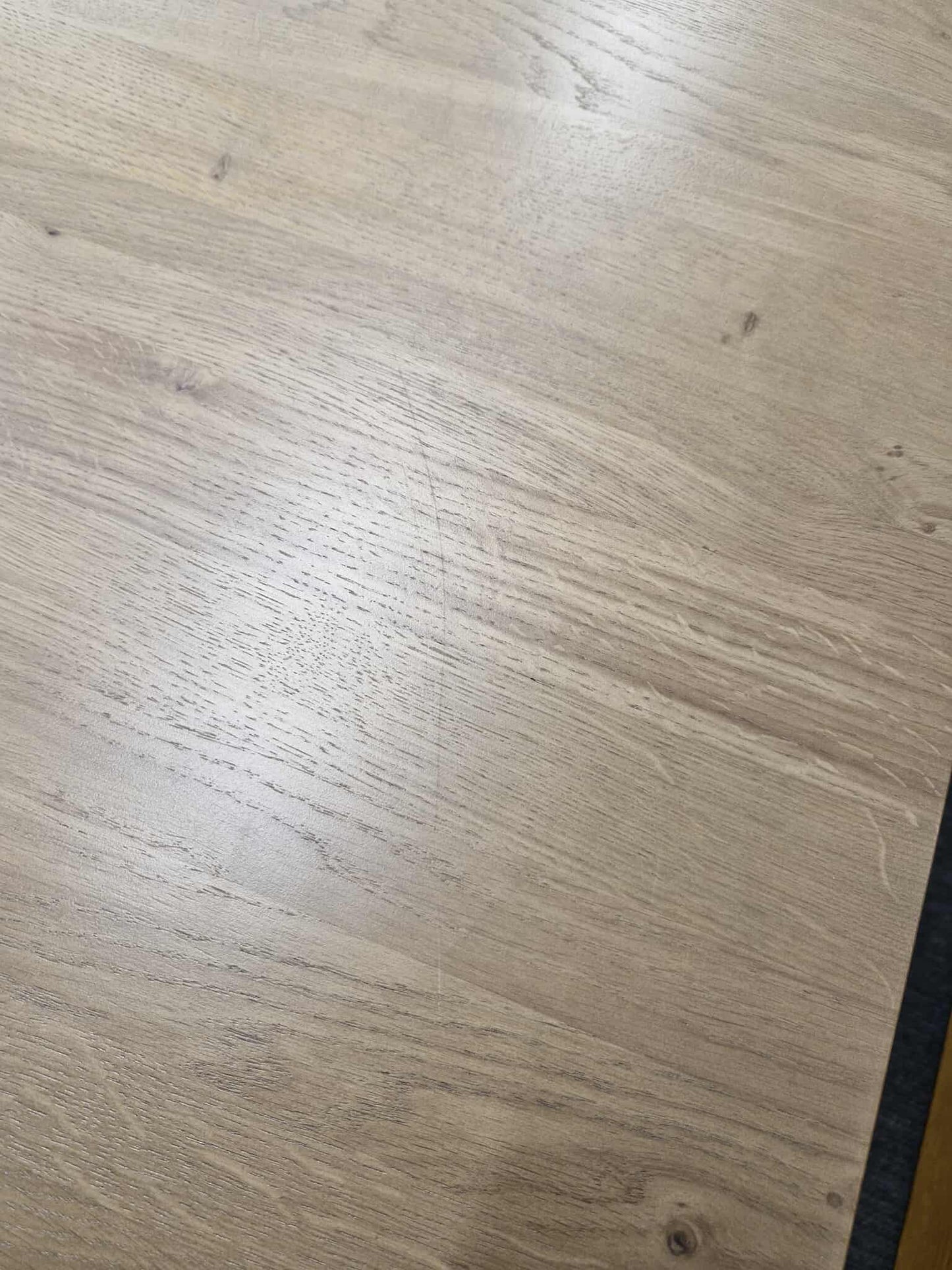 Extending Dining Table / Solid Wood- Smoked Oak and Stone Light Cream Painted / OAK FURNITURELAND OTTO