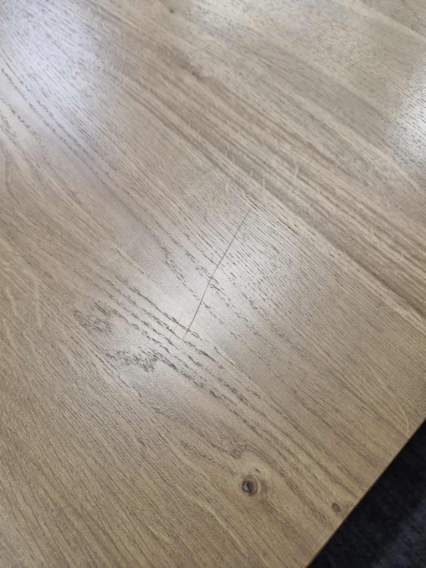 Extending Dining Table / Solid Wood- Smoked Oak and Stone Light Cream Painted / OAK FURNITURELAND OTTO