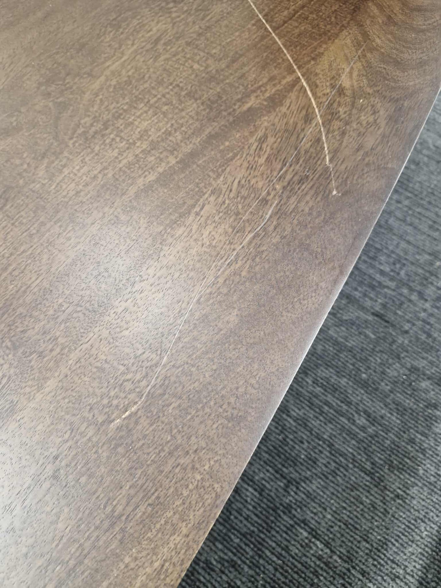 Solid Mango Wood Coffee Table with curved legs