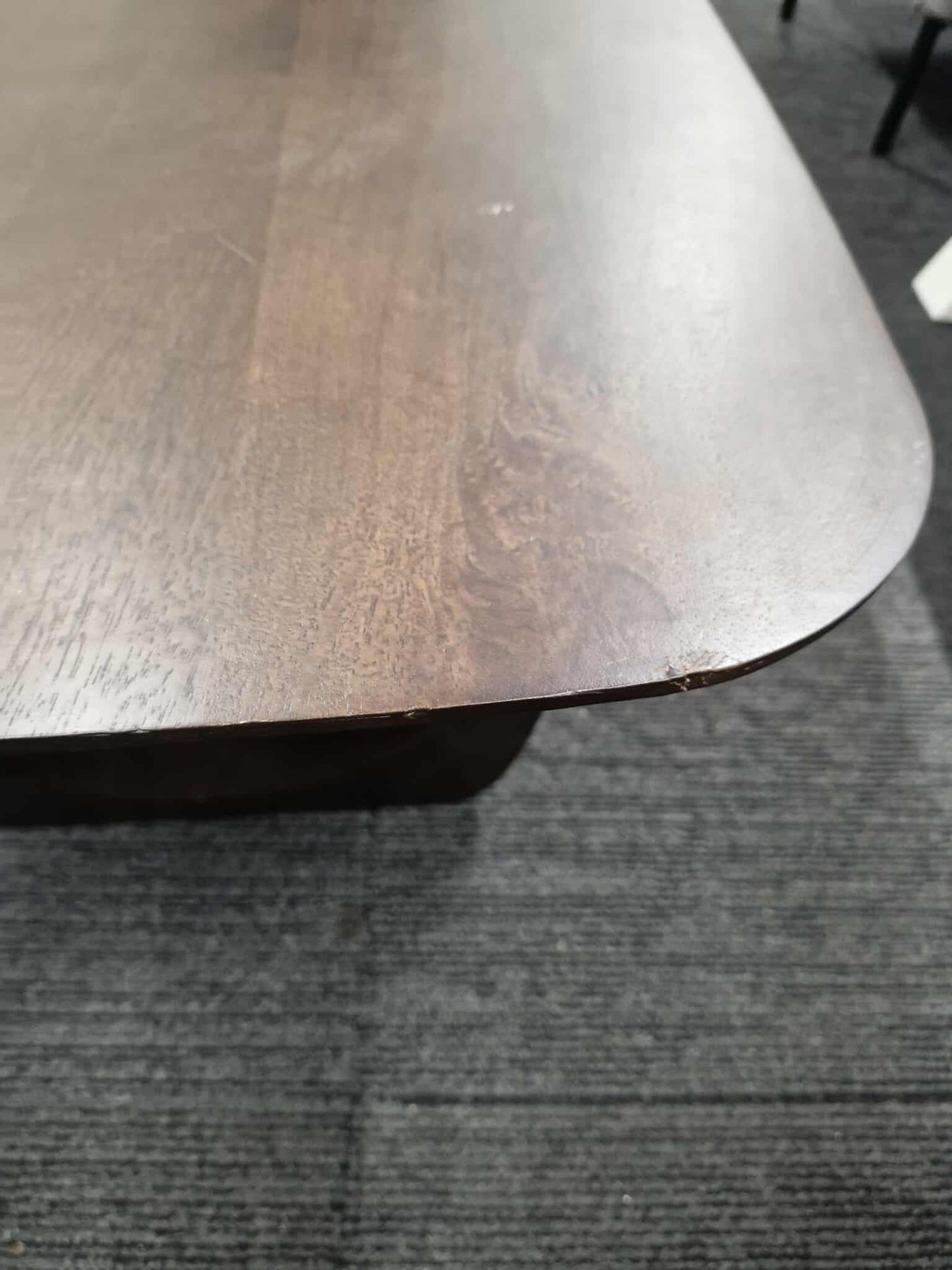 Solid Mango Wood Coffee Table with curved legs