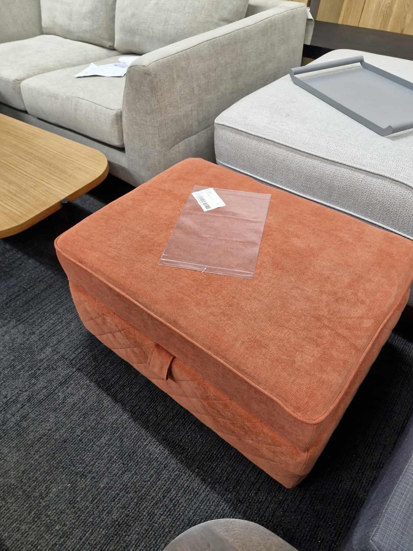 Orange Storage Ottoman / Footsool