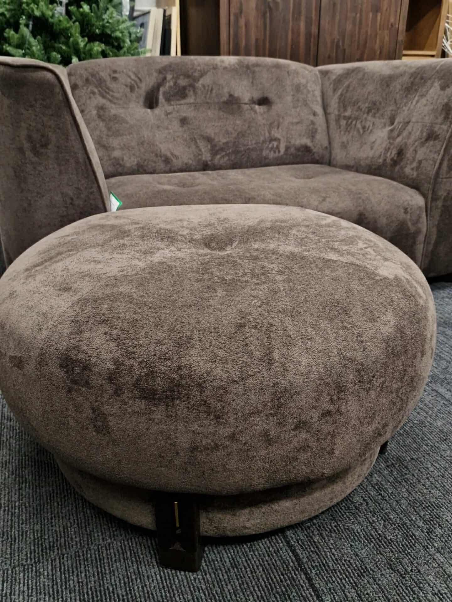 Brown Mocha Round Swivel Footsool / DFS Ted Baker Grove – ExdiFurniture