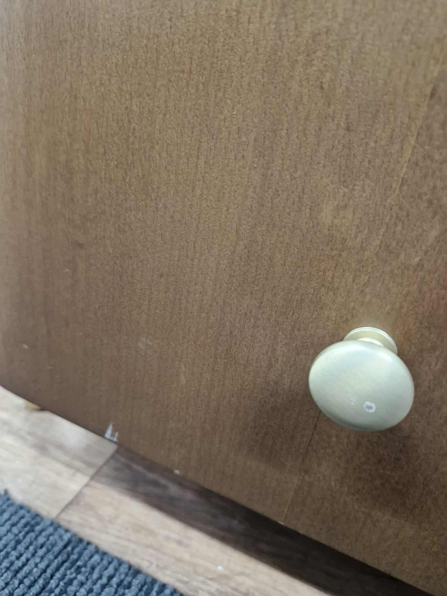 Walnut, Black and Gold Bedside Table with 2 drawers