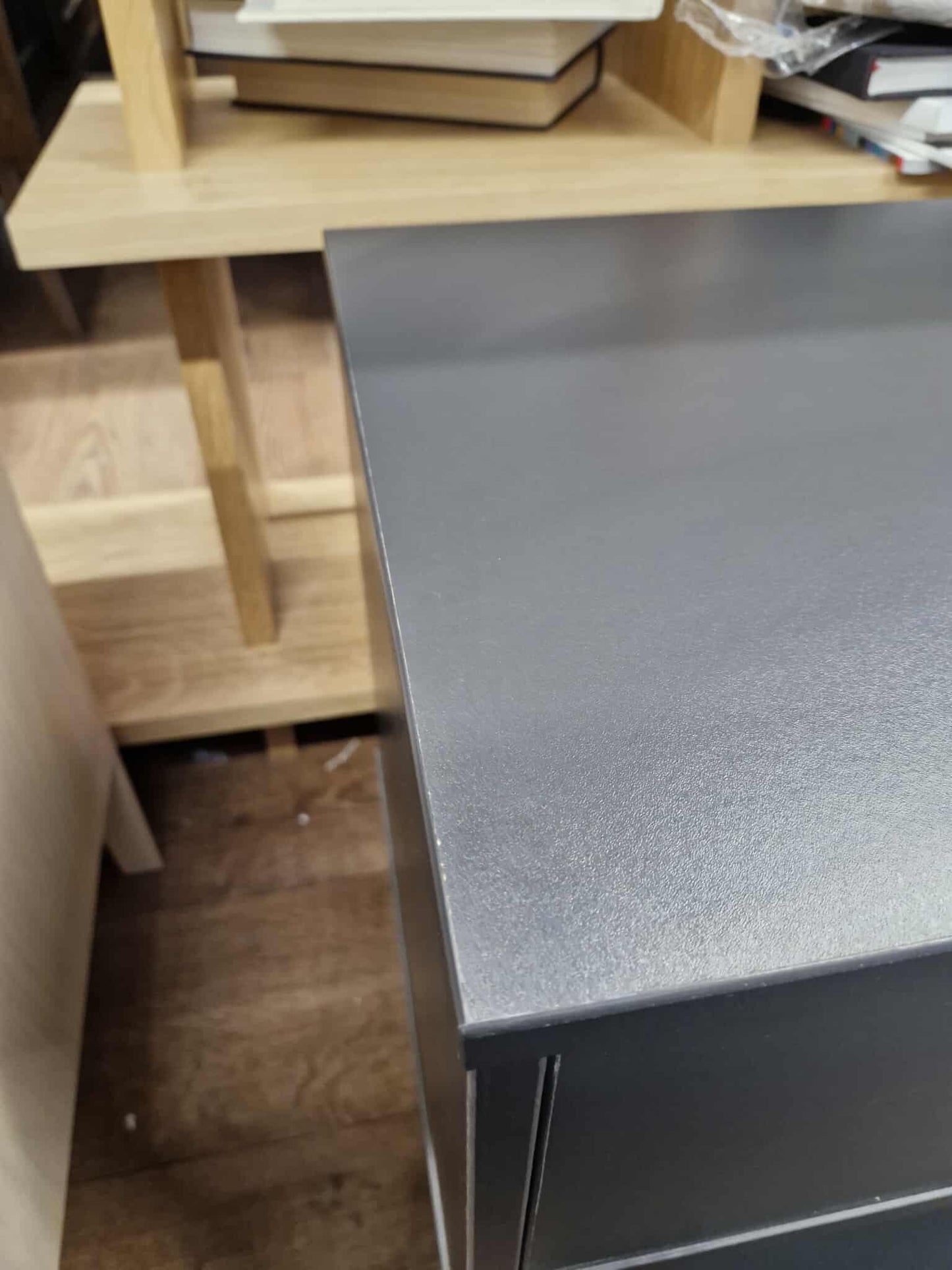 Grey and Black Bedside Table with drawer