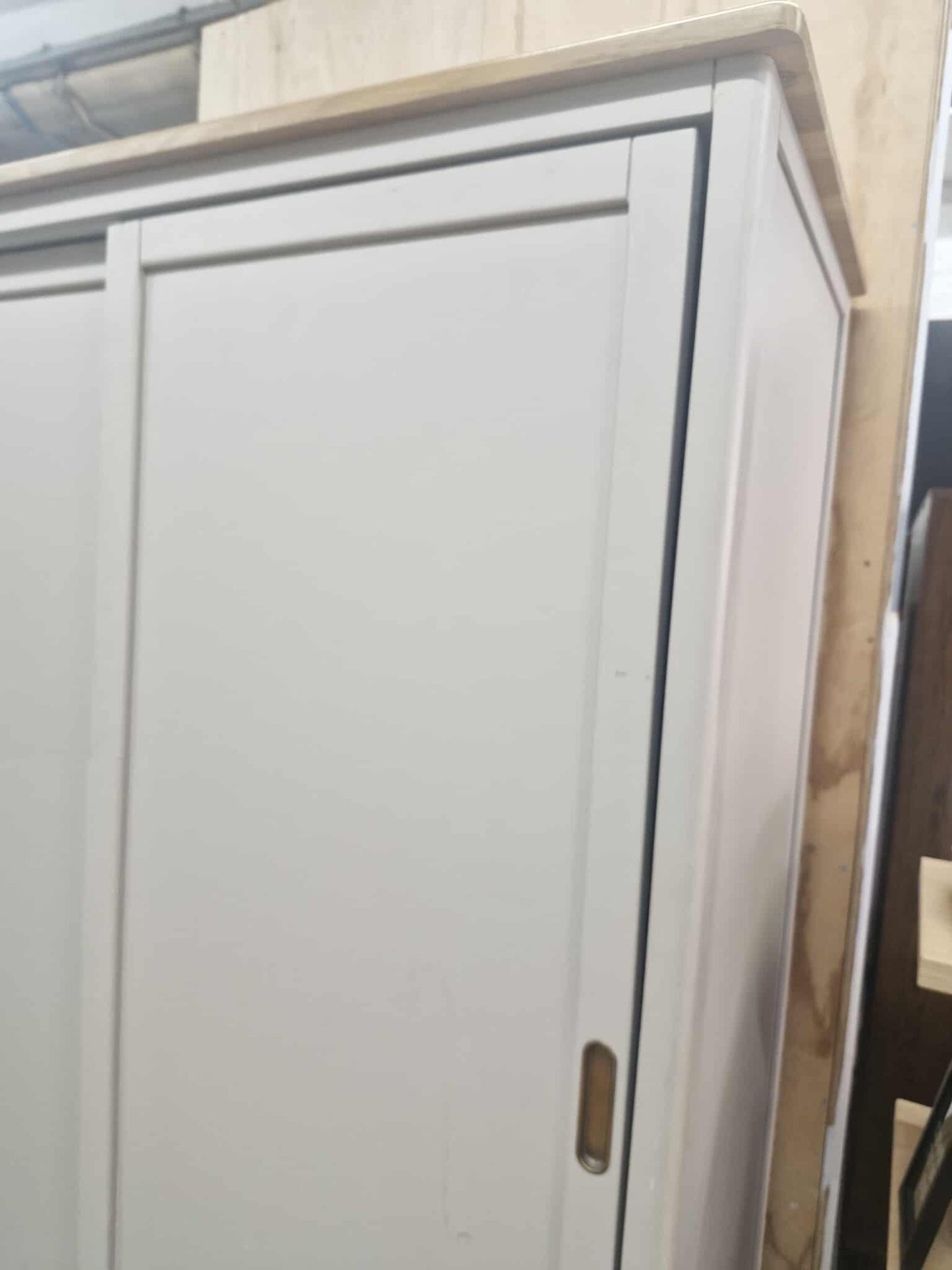 Solid Wood Double Wardrobe / Grey and Oak Wood / Oak Furnitureland Henley