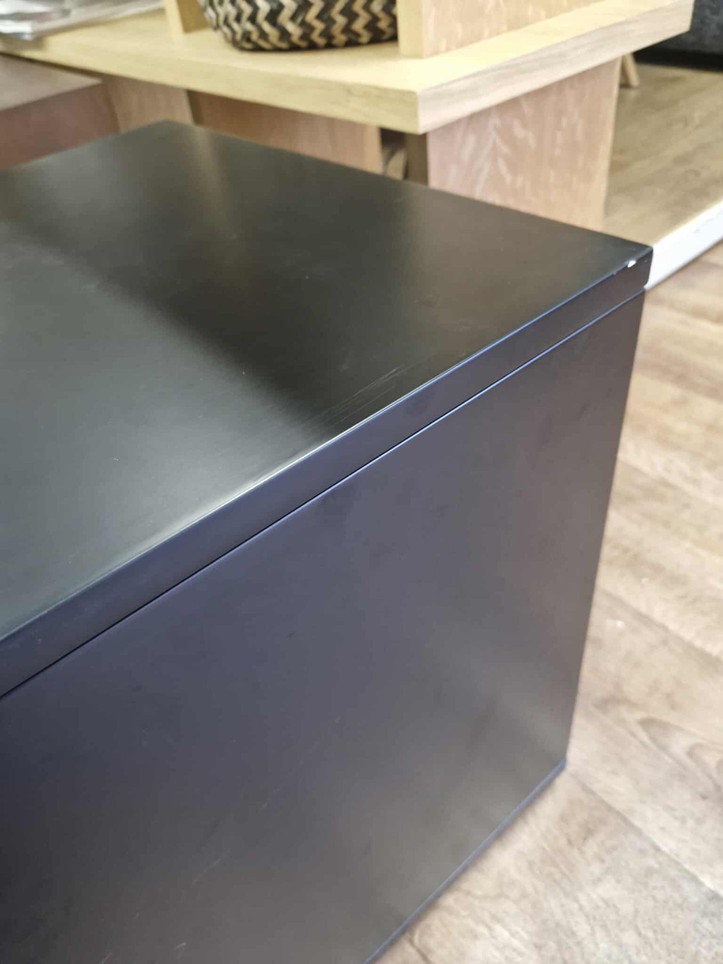 Black, Grey and Gold Bedside Table with 2 drawers