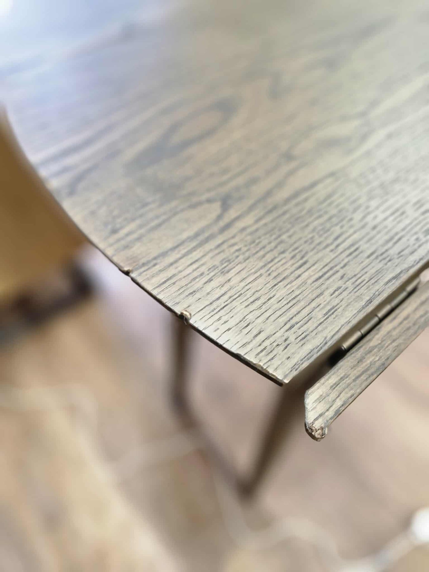 Folding Console - Round Dining Table Drop Leaf / Dark wood Walnut