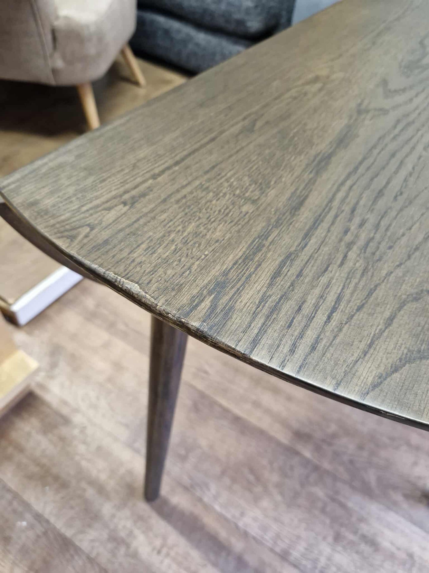 Folding Console - Round Dining Table Drop Leaf / Dark wood Walnut