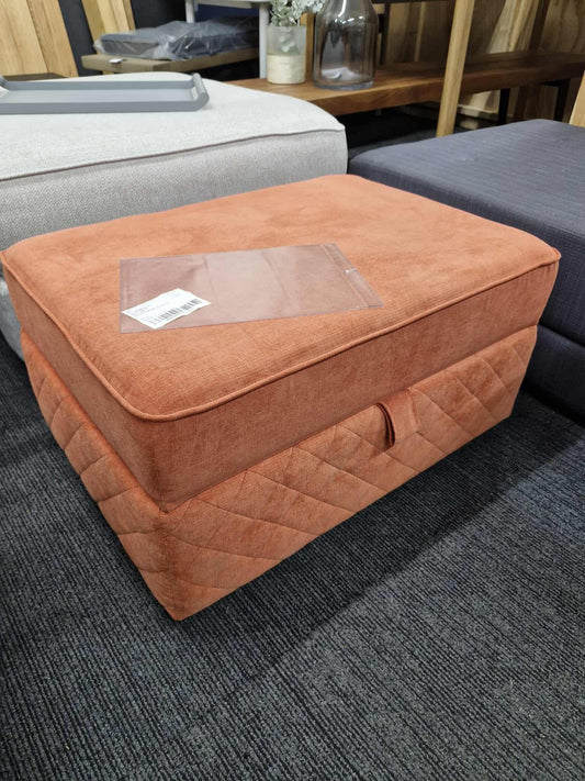 Orange Storage Ottoman / Footsool
