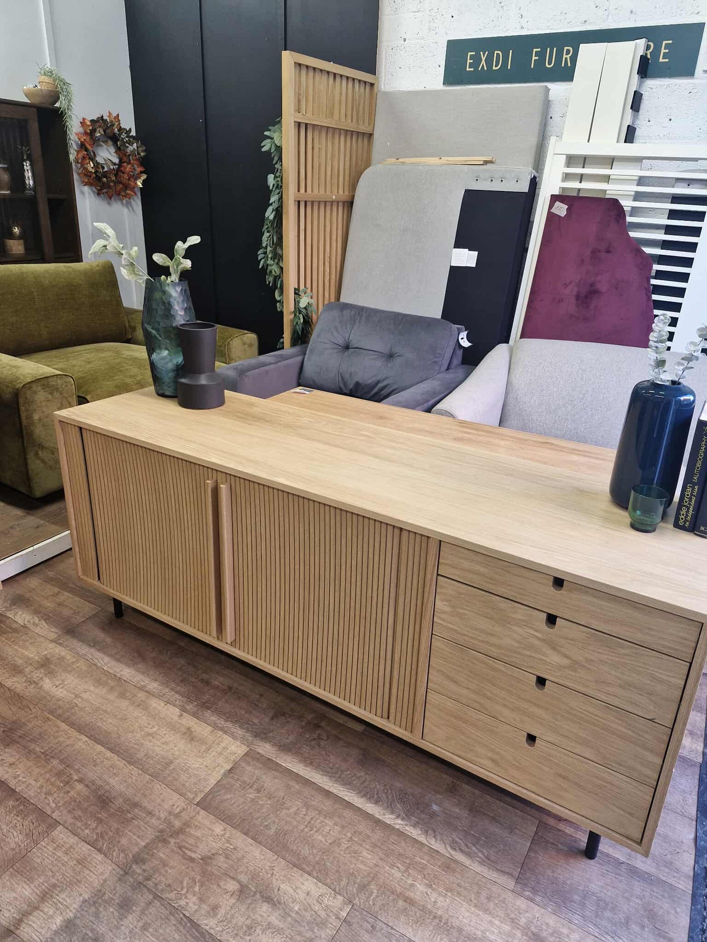 Oak Sideboard with sliding doors and drawers