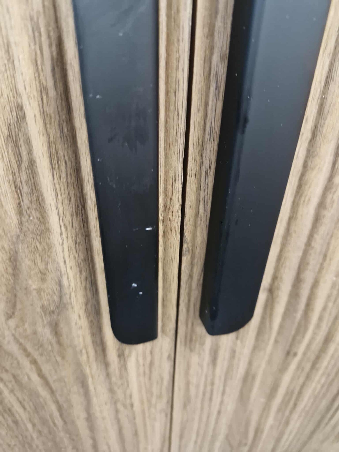 2 Door Ridged Dark Wood Wardrobe / Hanging Rail and Shelves